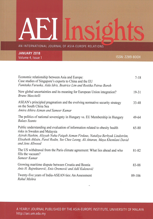 View Vol. 4 No. 1 (2018): AEI INSIGHTS